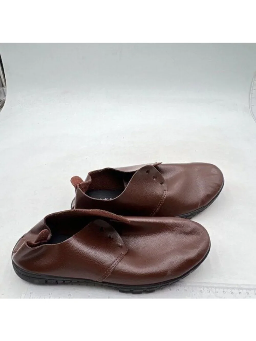Dress Shoes Comfort Lace-Up Platform Oxford Shoes Round Toe Brown